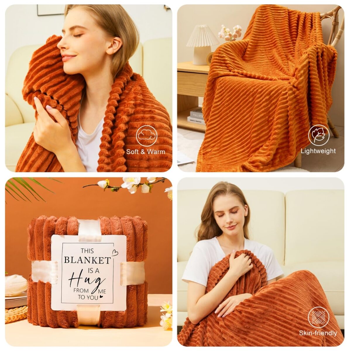 Mother’s Day Gifts Baskets for Women Mum Her Wife Girlfriend,Birthday Gifts for Women Teacher Friend w/Cozy Blanket Rose Relaxing Spa Gifts Set,Self Care Get Well Gifts for Her Valentines Mothers Day - Image 4