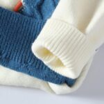 GURUNVANI Patchwork Sweater Mens Colorblock Jumper Cable Knitted Pullover Oversized - Image 7