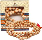 Satvik 108 Beads Chandan Jaap Mala Necklace for Men and Women, Original Chandan beads Mala Rosary Garland Indian Chanting 8 mm Chandan Jap Mala with Cotton Thread Hare Krishna Hare Rama Chanting Mala - Image 2