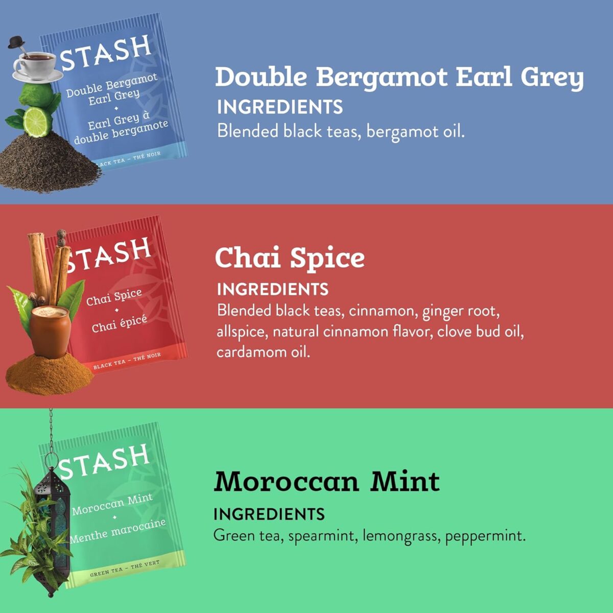 Stash Tea Day to Night Tea Sampler - Assorted Specialty Tea Gift Set, High to No Caffeine, 7 Flavors, 35 Tea Bags - Image 2