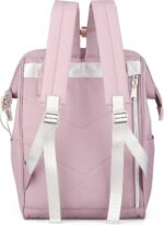Himawari Laptop Backpack, Stylish Eco-Friendly Canvas, 11"x16"x6.3", Large Capacity, Multi-Functional with USB Port, Padded Back Panel, Adjustable Shoulder Straps - Image 5