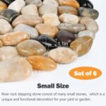 River Rock Stepping Stones Outdoor for Garden Walkway, 10 inch Diameter 6 Pcs Round Shape Paver Step Stones Polished Pebble River Stone Mat for Yard Lawn Patio Pathway Walk Way - Multi-Color - Image 3