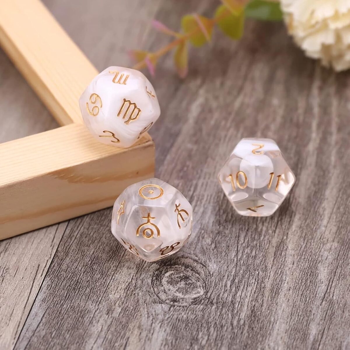 Lunaborne Astrological Divination Dice - Includes Instruction Booklet, Divination Cloth, & Velvet Drawstring Bag - Image 4