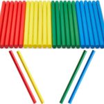 24 Pack Bulk Rhythm Sticks for Kids, 12 inches Wooden Lummi Stick Music Toys, Classroom Preschool Percussion Instruments, 4 Colors