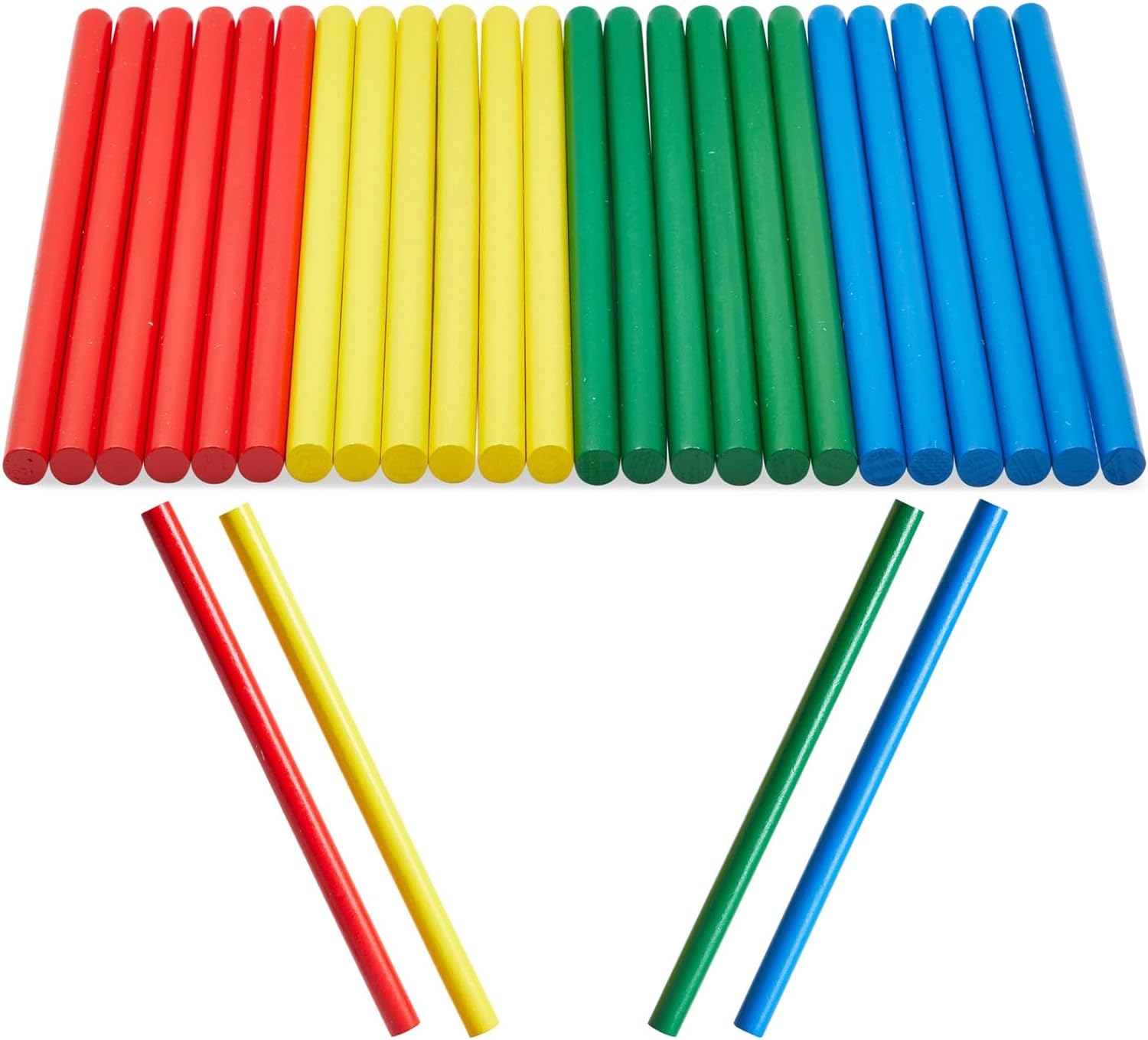 71dC-tzwwqL._AC_SL1500_.jpg 24 Pack Bulk Rhythm Sticks for Kids, 12 inches Wooden Lummi Stick Music Toys, Classroom Preschool Percussion Instruments, 4 Colors - Image 1