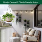 Hanging Planter Self Watering 10 Inch, 2 Pack Indoor Outdoor Hanging Baskets, Hanging Flower Pots with Drainage Hole & 2 Kinds of Plant Hangers for Garden Home Decor(Cream)… - Image 4