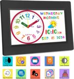 MASSII 2025 Digital Teaching Clock Talking Time, 24 Alarms Custom Reminders, Checklist to-Do List, Auto DST & Calendar Display, Sleep Trainer, Easy to Use for Kids Birthday Gift- Black with Remote - Image 4