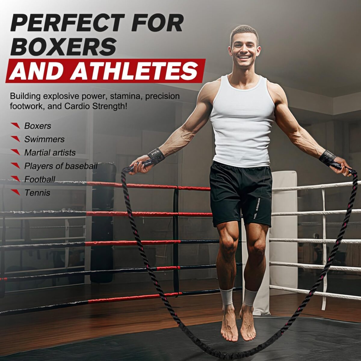 Jump Rope, Weighted Jump Ropes for Men women, 2.8lb 3.8lb 5lb Heavy Skipping Rope for Exercise, Adult Jumpropes for Home Workout, Improve Strength and Building Muscle,Total Body Workout Equipment - Image 2