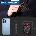 Wallet for Men, Mens Minimalist Wallet 9-13 Cards, Slim Compact Wallet with Money Clip & ID Window, RFID Blocking Smart Pop Up Card Wallet, Metal Aluminum Credit Card Holder Bifold Wallet - Image 7