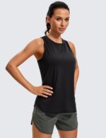 CRZ YOGA Lightweight Racerback Tank Tops for Women High Neck Workout Athletic Running Sleeveless Shirts - Image 2