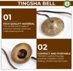 Tibetan Tingsha Bells Cymbals Meditation Chime Bells, 6.3 cm Percussion Instrument, with Cloth Bag, Embossed 8 Lucky Symbols, Ideal for Yoga, Mindfulness, Spiritual Healing, and Sound Therapy - Image 7