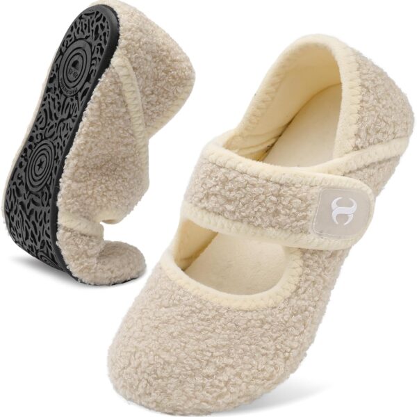 Comfy House Slippers for Women Men Wide Diabetic Sock Slippers Soft Slip On Slippers Cozy Barefoot House Shoes