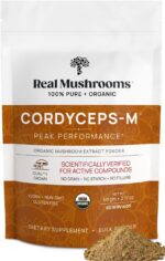 Real Mushrooms Cordyceps Powder - Performance Mushroom Extract with Organic Militaris for Energy Immune Support Vegan Supplement, Boost Non-GMO, 60 Servings