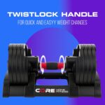Core Fitness® Adjustable Dumbbell Weight Set by Affordable Dumbbells - Space Saver - Dumbbells for Your Home - Image 6