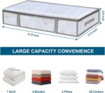 4 Packs Under Bed Storage Containers Bins, Humid-Proof Plastic Underbed Storage Bins, Closet Organizers and Clothes Storage Bags, Under the Bed Blanket Storage with Handles for Clothes,Bedroom - Image 2
