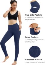 Fengbay 2 Pack High Waist Yoga Pants, Pocket Yoga Pants Tummy Control Workout Running 4 Way Stretch Yoga Leggings - Image 3