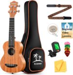 Donner Tenor Ukulele Mahogany Professional 26 inch Ukelele Starter Bundle Kit with Free Online Lesson Gig Bag Strap Nylon String Tuner Picks Cloth DUT-1 Ukalalee Set - Image 7