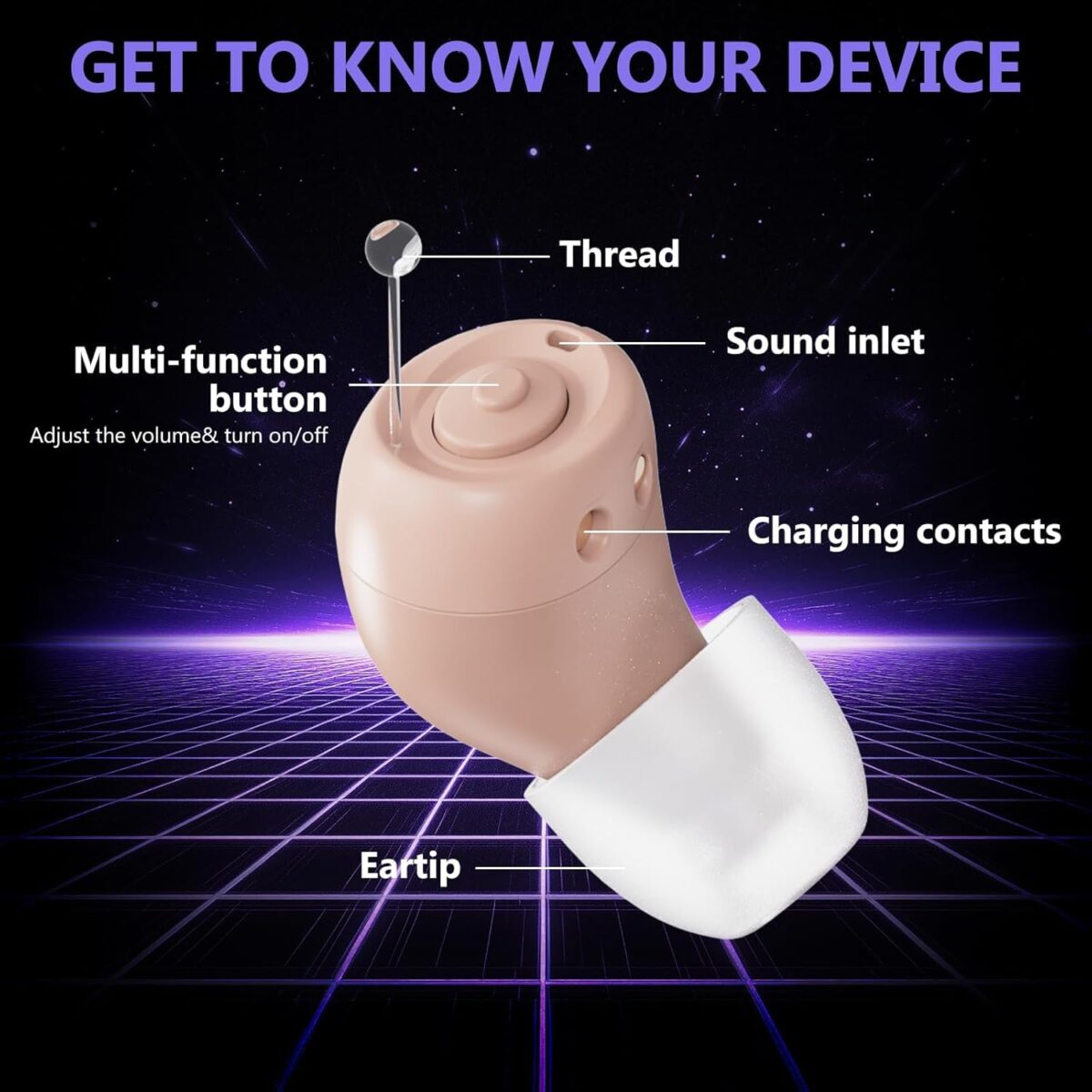 Hearing Aids for Seniors, Mini Rechargeable and Long-Lasting Invisable IN-THE-EAR Hearing Aids with Noise Cancelling, Customizable Listening Experience and Easy Control - Image 7