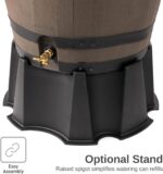 RTS Home Accents Premium 55-Gallon Rain Barrel with Removable Lid, Flat Back Rain Water Collection Barrel, Woodgrain with Black Stripes - Image 6
