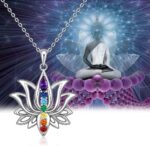 Lotus Flower 7 Chakra Necklace Sterling Silver Yoga Lotus Pendant Chakra Necklaces for Women Balance - Image 6