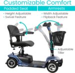 Vive 4 Wheel Mobility Scooter - Electric Powered Wheelchair Device - Compact Heavy Duty Mobile for Travel, Adults, Elderly - Long Range Power Extended Battery with Charger & Basket (FSA/HSA Eligible) - Image 7