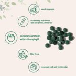 Organic Chlorella Spirulina Tablets, 3000mg Per Serving, 720 Counts, 4 Months Supply, 50/50 Blend Superfood, No Filler, No Additives, Cracked Cell Wall, Rich in Vegan Protein & Chlorophyll - Image 4