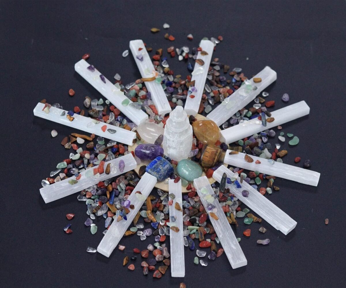 MAIBAOTA 4" Selenite Crystal Wand Selenite Sticks Crystals Bulk Selenite Charging Plate Reiki Metaphysical Supplies Wicca Altar Supplies Crystal for Witchcraft 12 Pcs - Image 5
