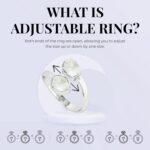 Natural Raw/Rough Black Tourmaline & Herkimer 2 Stone Size Adjustable Stackable Twister Ring for Women in Sterling Silver, April & October Birthstone Gifts for Her (Bezel-Set) - Image 3
