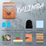 Kalimba Thumb Piano,YUNDIE Portable 21 Keys Mbira Finger Piano with Tune Hammer and Study Instruction,Musical Instruments Gift for Kid Adult Beginners Professional(Brown) - Image 4