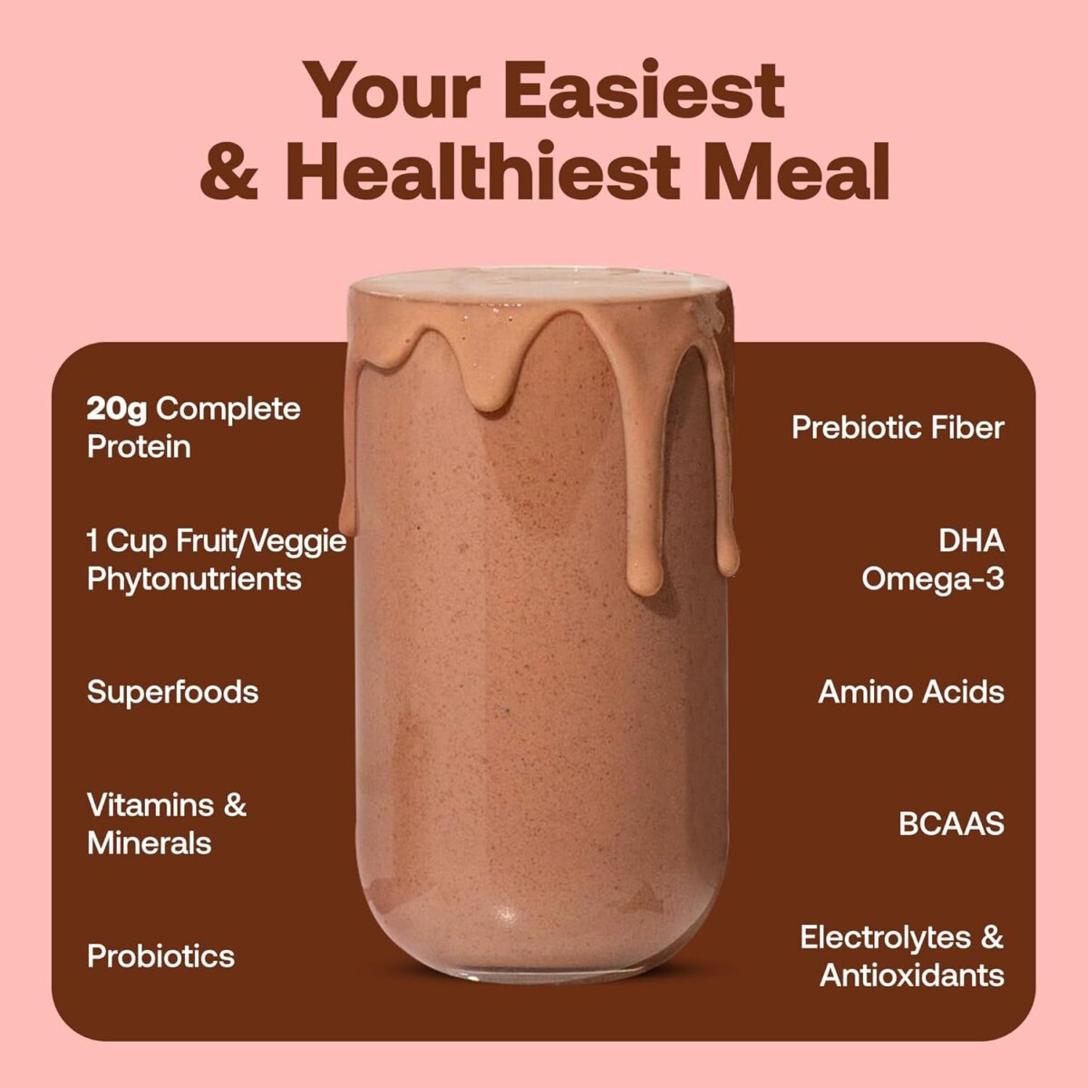 Happy Viking Triple Chocolate Protein + Superfoods Powder, Created by Venus Williams, 20G Protein, Low Carb, Keto, Vegan, Gluten-Free, Non-GMO, Complete Meal Replacement, 1 Canister (24 oz.) - Image 3