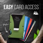 Mountain Voyage Co Minimalist Wallet for Men & Women - Slim RFID Wallet, Scratch Resistant, Credit Card Holder & Money Clip, Easily Removable Money & Cards, (Army Green) - Image 6