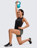 CRZ YOGA Lightweight Racerback Tank Tops for Women High Neck Workout Athletic Running Sleeveless Shirts - Image 3