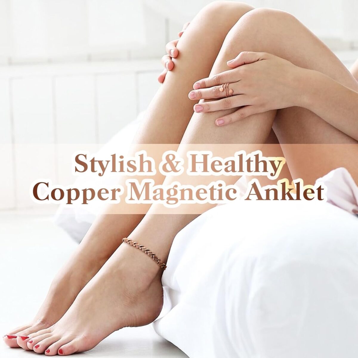 Copper Anklet for Women Magnetic Copper Ankle & Lymphatic Drainage Ring with 3500 Gauss Magnets 100% Solid Pure Copper Jewelry Gift with Adjustment Tool (Fishtail） - Image 2