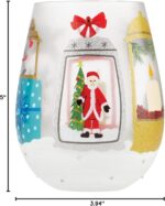 Enesco Designs by Lolita Holiday Festive Lanterns Hand-Painted Artisan Stemless Wine Glass, 20 Ounce, Multicolor - Image 7