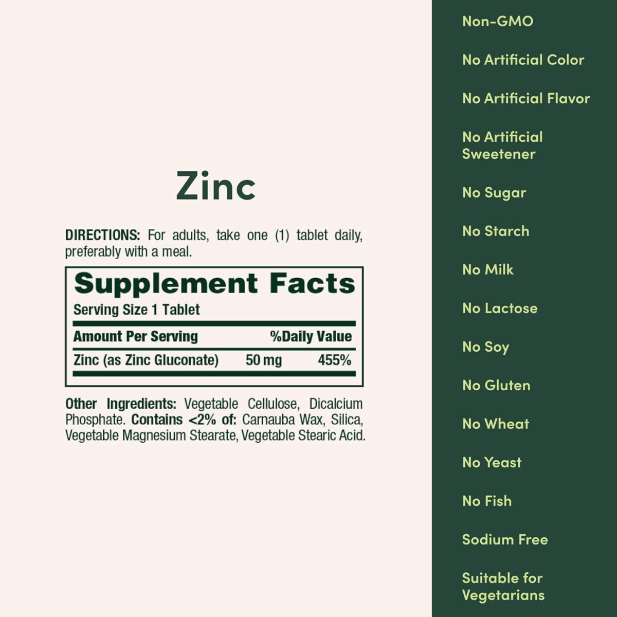 Nature's Bounty Zinc 50mg, Immune Support & Antioxidant Supplement, Promotes Skin Health 250 Tablets - Image 5