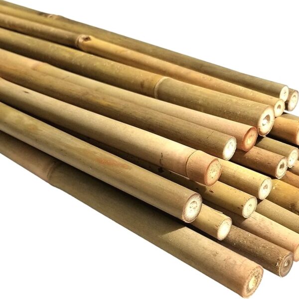 Natural Bamboo Poles, Eco-Friendly Plant Support Garden Stakes 4ft Long, Diameter of 3/8" (25-Count)