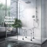Medical king Shower Chair - with Back Scrubber & Additional Sponge - Tool Free Shower Chair for Elderly - with 8 Adjustable Heights - Portable Anti Slip Bath Chair for Elderly - Image 4