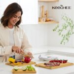 Wood Cutting Board for Kitchen - Reversible Bamboo Cutting Boards Gift Set of 3 with Juice Groove, Wooden Chopping Board for Meat, Fruit, Vegetables & Cheese (Pre Oiled, Natural) - Image 7