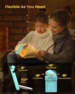 Glocusent USB Rechargeable Book Light for Reading in Bed, Portable Clip-on LED Reading Light, 3 Amber Colors & 5 Brightness Dimmable, Compact & Long Lasting, Perfect for Book Lovers, Kids - Image 5