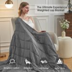 Weighted Blanket for Adults (12lbs, 48"x72" Twin Size) - Cooling and Breathable Heavy Blanket for 110-130lbs with Premium Glass Beads - Soft Thick Blanket for All-Season Sleeping Comfort - Grey - Image 2