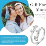 Personalized Name Ring for Women, Custom Promise Ring for Her Adjustable Couples Rings with 2 Names Personalized Jewelry Gift for Women Mother BFF - Image 3