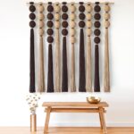 IOWER Macrame Wall Hanging Large Boho Wall Decor Natural Brown Khaki Sphericity Cotton Textile Fiber Yarn Wall Art Handmade For Livingroom Bedroom Wedding Party 39" Wx39 L - Image 4