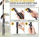 100% Carbon Fiber Trekking Poles by USA Brand - Ultra Strong Lightweight Collapsible Hiking Poles with Cork and EVA Foam Grips & Quick Adjustable Flip Locks - Image 5