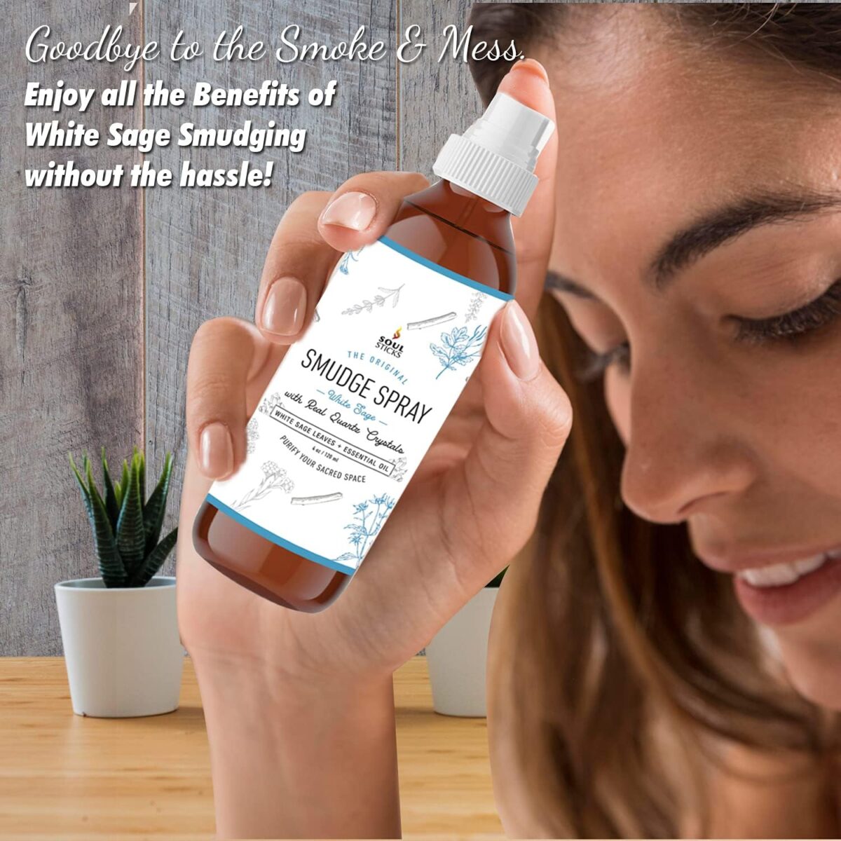SOUL STICKS White Sage Smudge Spray For Cleansing and Negative Energy | 3.5oz White Sage Spray with Real Quartz Crystals | Sage Room Spray for Spiritual Cleansing Negative Energy and Purifying Home - Image 5