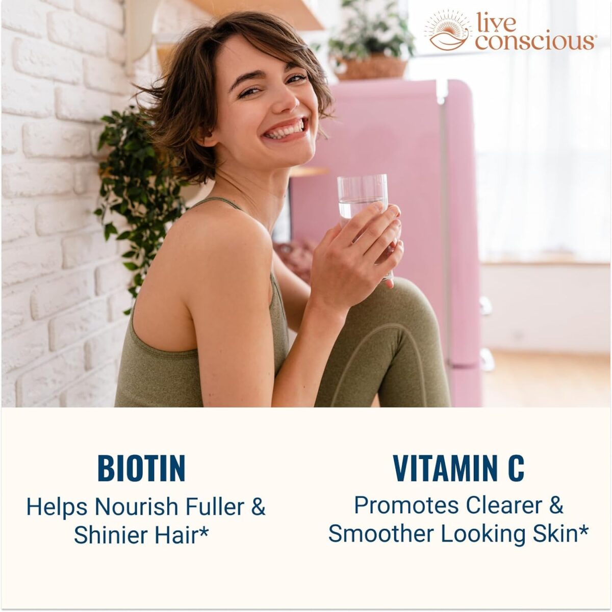 Live Conscious Beyond Collagen Multi Collagen Capsules - Types I, II, III, V & X - Hydrolyzed Blend with Biotin & Vitamin C for Hair, Skin, Nails 90 Capsules - Image 3