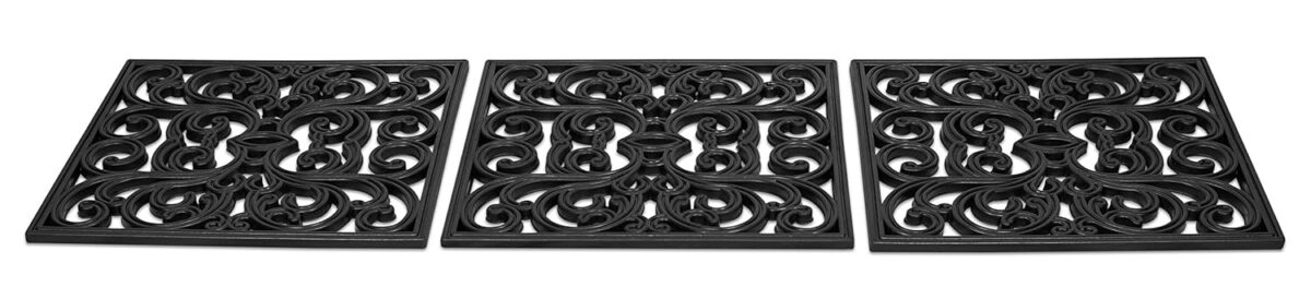 BIRDROCK HOME Rubber Stepping Stones - Set of 3 Decorative Pavers for Garden Path, Patio, Lawn, Yard, and Backyard Landscaping - Easy Install Outdoor Walkway Pathway, Ground Tiles - Black -15x15 - Image 3