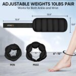 APEXUP 10lbs/Pair Adjustable Ankle Weights for Women and Men, Modularized Leg Weight Straps for Yoga, Walking, Running, Aerobics, Gym - Image 2