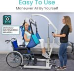 Vive Hydraulic Patient Lift for Home Use with Sling - Portable, Medical Patient Transfer Lift System - Sit to Stand Lift Assist for Elderly - Floor & Fall Elderly Lift - for Car, Wheelchair & Bed - Image 3
