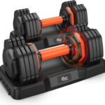 Adjustable Dumbbells Set, Adjustable Weights15/25/35/45/55lbs,Adjustable Dumbbell Pair 110LBS Exercise Fitness Fast Adjust Hex Weight for Full Body Workout Fitness Adjustable dumbbell set 2