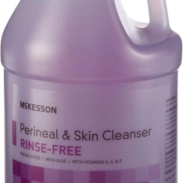McKesson Perineal Skin Cleanser with Aloe, 1 Gallon [Pack of 1] Rinse-Free Body Wash for Incontinence or Ostomy Care, Fresh Scent